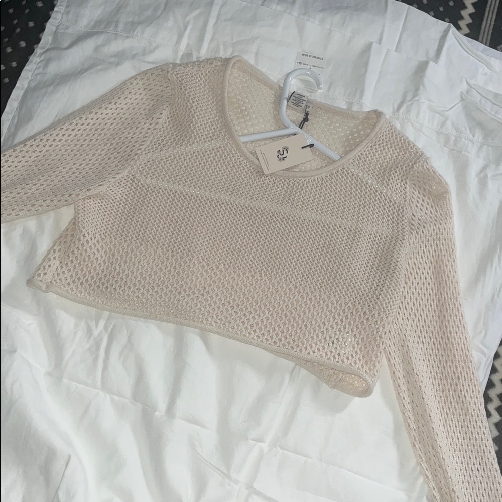 Sincerely Jules Cream Off-the-Shoulder Sweater